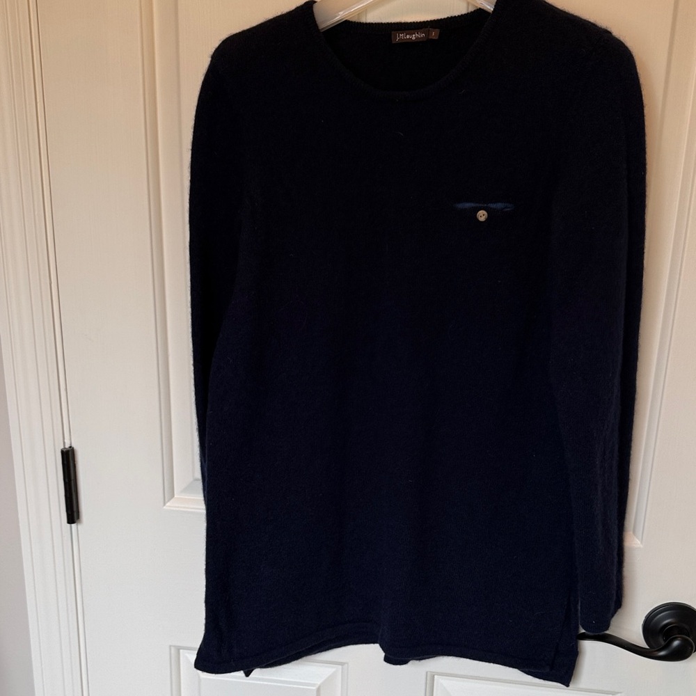 J. McLaughlin Navy Crew Neck Cashmere Sweater